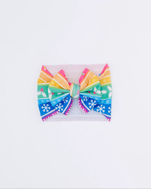 Baby Kids Bamboo Pajamas — Merry And Bright Biggie Bow — Image 4