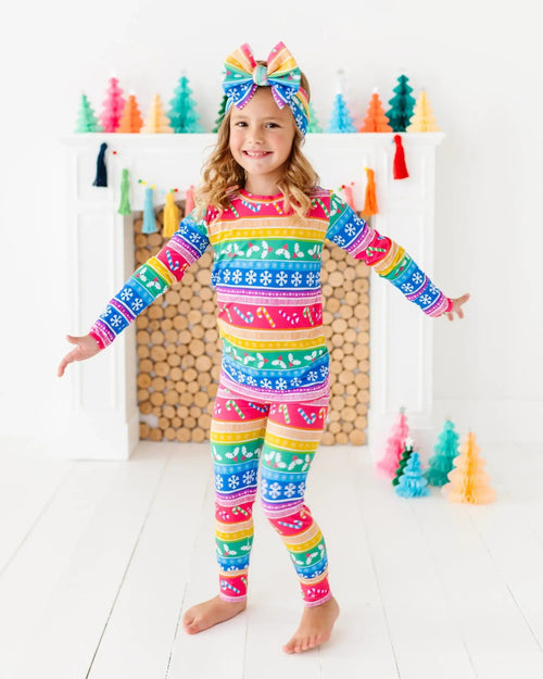 Baby Kids Bamboo Pajamas — Merry and Bright Long Sleeve Pajama Set — Image 1