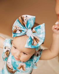 Baby Kids Bamboo Pajamas — My Otter Half Biggie Bow — Image 1