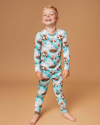 Baby Kids Bamboo Pajamas — My Otter Half Long Sleeve Pajama Set — Image 1