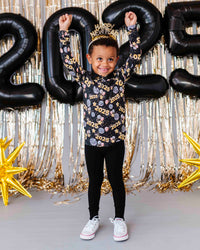 Baby Kids Bamboo Pajamas — New Years 2025 Long Sleeve Polo Shirt — Image 1