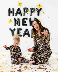 Baby Kids Bamboo Pajamas — New Years 2025 Women's Collar Shirt & Pants Set — Image 1