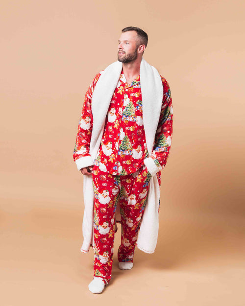 Baby Kids Bamboo Pajamas — In The Nick Of Time Adult Plush Robe — Image 8