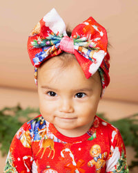Baby Kids Bamboo Pajamas — In The Nick Of Time Biggie Bow — Image 1