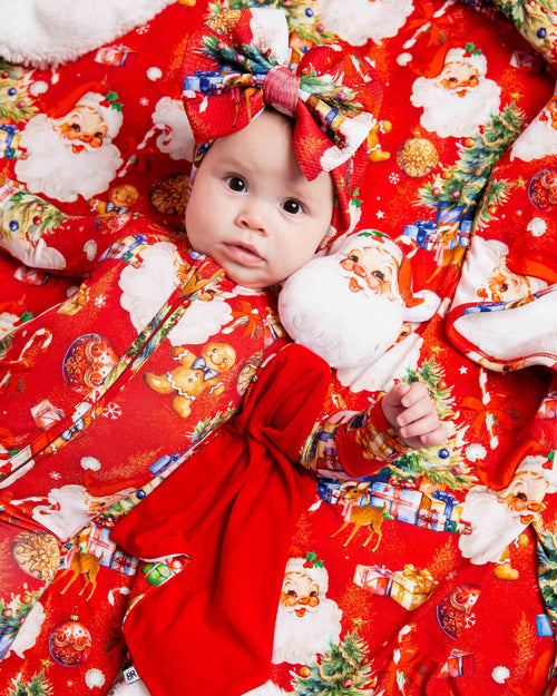 Baby Kids Bamboo Pajamas — In The Nick Of Time Biggie Bow — Image 4