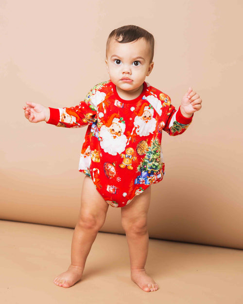 Baby Kids Bamboo Pajamas — In The Nick Of Time Bubble Sweatshirt — Image 6
