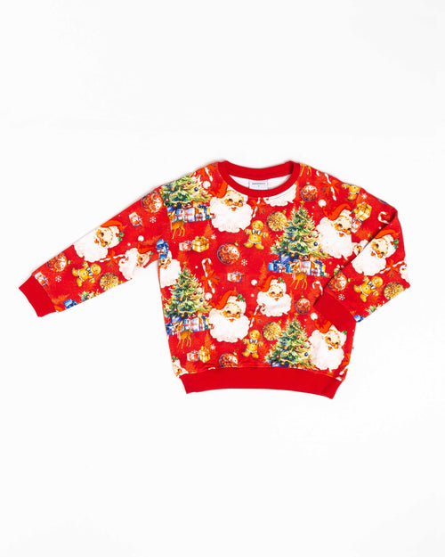 Baby Kids Bamboo Pajamas — In The Nick Of Time Crew Neck Sweatshirt — Image 2