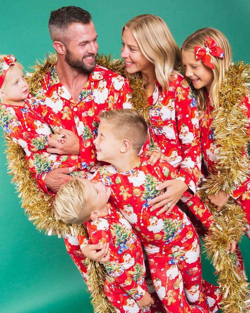 Baby Kids Bamboo Pajamas — In The Nick Of Time Women's Long Sleeve Collar Shirt & Pants Pajama Set — Image 5