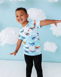 Baby Kids Bamboo Pajamas — No Plane, No Gain T-Shirt — Image 1