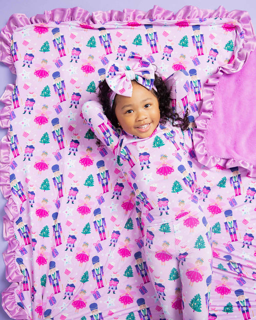 Baby Kids Bamboo Pajamas — Nutty or Nice Biggie Bow — Image 11