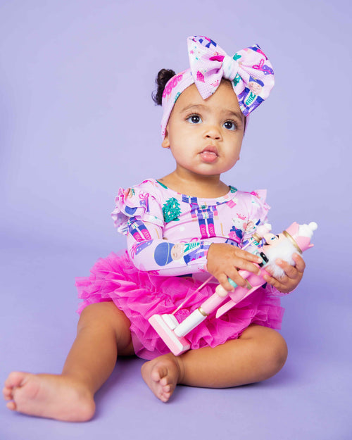 Baby Kids Bamboo Pajamas — Nutty or Nice Biggie Bow — Image 12