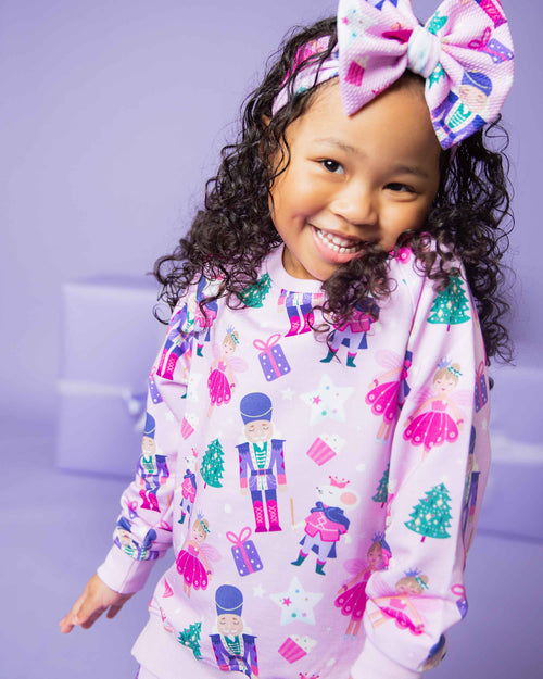 Baby Kids Bamboo Pajamas — Nutty or Nice Biggie Bow — Image 5