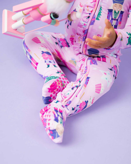 Baby Kids Bamboo Pajamas — Nutty or Nice Convertible Ruffle Romper — Image 8