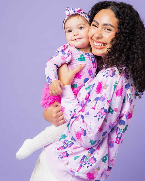 Baby Kids Bamboo Pajamas — Nutty or Nice Long Sleeve Top & Tulle Skort Set — Image 7