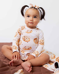 Baby Kids Bamboo Pajamas — One Smart Cookie Long Sleeve Ruffle Dress — Image 1