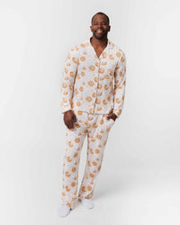 Baby Kids Bamboo Pajamas — One Smart Cookie Men's Collar Shirt & Pants Set — Image 1