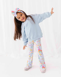 Baby Kids Bamboo Pajamas — Over the Rainbow Crew Neck & Bell Bottoms Set — Image 1