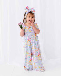 Baby Kids Bamboo Pajamas — Over the Rainbow Wide Leg Jumpsuit — Image 1