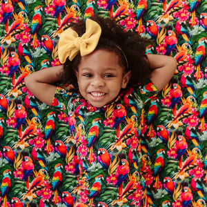 Baby Kids Bamboo Pajamas — Parrot-ise Found Bum Bum Blanket — Image 1