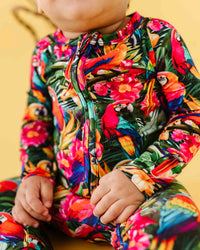 Baby Kids Bamboo Pajamas — Parrot-ise Found Convertible Romper — Image 1