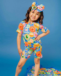 Baby Kids Bamboo Pajamas — Peel Me Later Short Sleeve Two-Piece Pajama Shorts Set — Image 1