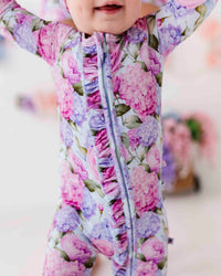 Baby Kids Bamboo Pajamas — Petal Me This Convertible Ruffle Romper — Image 1