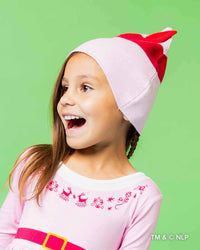 Baby Kids Bamboo Pajamas — Buddy The Elf™ Pink Knitted Hat — Image 1