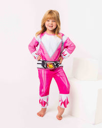 Baby Kids Bamboo Pajamas — Power Rangers Pink Ranger Jogger Set — Image 1