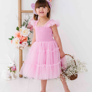 Baby Kids Bamboo Pajamas — Blossom Tulle Bamboo Lined Dress — Image 1