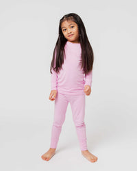 Baby Kids Bamboo Pajamas — Mauve Over, Pink Long Sleeve Pajama Set — Image 1
