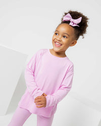 Baby Kids Bamboo Pajamas — Mauve Over, Pink Long Sleeve Shirt — Image 1