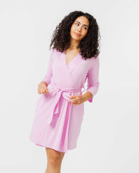 Baby Kids Bamboo Pajamas — Mauve Over, Pink Women's Robe — Image 1