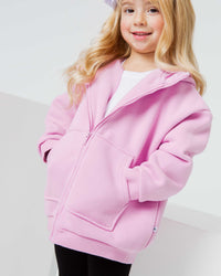 Baby Kids Bamboo Pajamas — Mauve Over, Pink Zip-Up Heavyweight Hoodie — Image 1