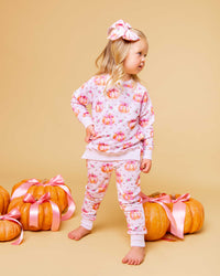Baby Kids Bamboo Pajamas — Pink of the Patch Woven Alligator Clip — Image 1