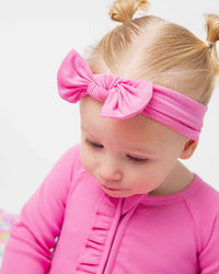 Baby Kids Bamboo Pajamas — Pinky Promise Headwrap — Image 1