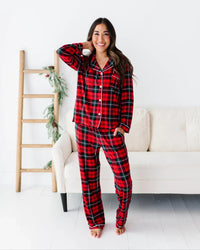Baby Kids Bamboo Pajamas — You Plaid Me At Hello Women's Collar Shirt & Pants Pajama Set — Image 1