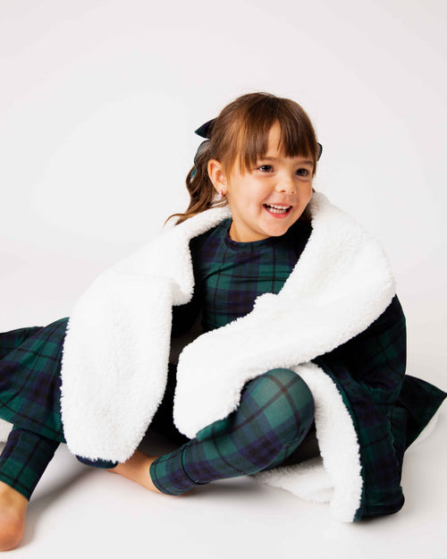 Baby Kids Bamboo Pajamas — Plaid Tidings Bum Bum Blanket - Plush — Image 5