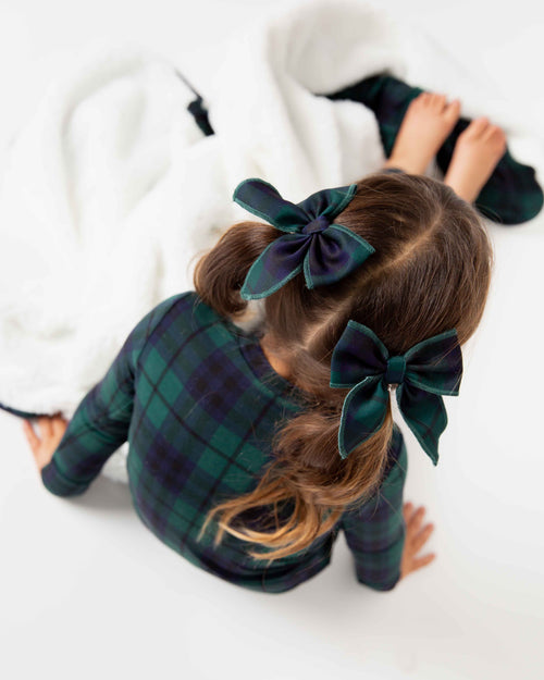 Baby Kids Bamboo Pajamas — Plaid Tidings Long Sleeve Pajama Set — Image 8