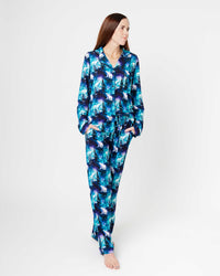 Baby Kids Bamboo Pajamas — Polar Opposites Women's Long Sleeve Collar Shirt & Pants Pajama Set — Image 1