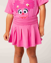 Baby Kids Bamboo Pajamas — Poppin’ Pink Girls Skort — Image 1