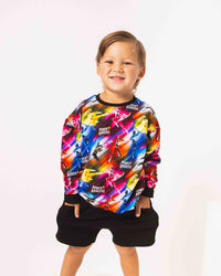 Baby Kids Bamboo Pajamas — Power Rangers Crew Neck Sweatshirt — Image 1