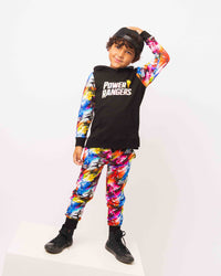 Baby Kids Bamboo Pajamas — Power Rangers Hooded Jogger Set — Image 1