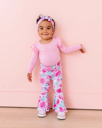 Baby Kids Bamboo Pajamas — Pretty Little Pumpkin Top & Bell Bottoms Set — Image 1