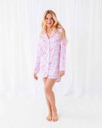 Baby Kids Bamboo Pajamas — Princess Behavior Women's Button Down Nightgown — Image 1