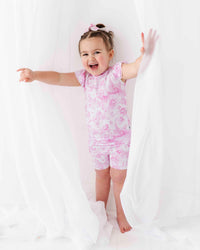 Baby Kids Bamboo Pajamas — Princess Behavior Cap Sleeve Two-Piece Shorts Set — Image 1