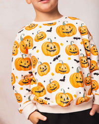 Baby Kids Bamboo Pajamas — Pumpkin About You Crew Neck Sweatshirt — Image 1