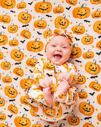 Baby Kids Bamboo Pajamas — Pumpkin About You Bum Bum Blanket — Image 1