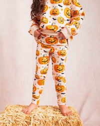 Baby Kids Bamboo Pajamas — Pumpkin About You Bamboo Leggings — Image 1
