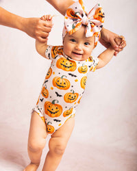 Baby Kids Bamboo Pajamas — Pumpkin About You Bodysuit — Image 1