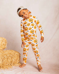 Baby Kids Bamboo Pajamas — Pumpkin About You Long Sleeve Pajama Set — Image 1